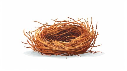 illustration, empty nest, hate, flat design, isolated on white background