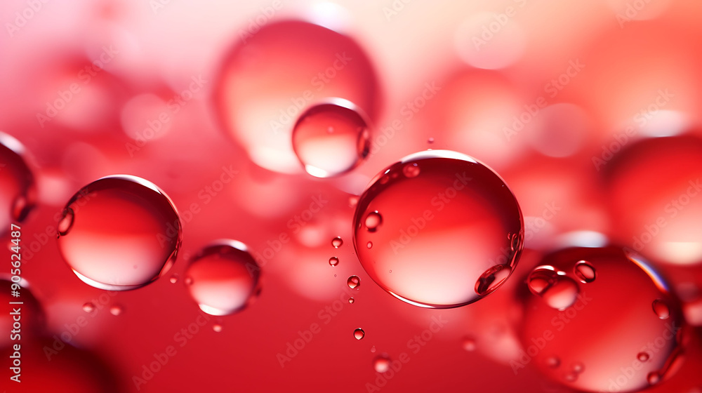 Poster red water bubble background creating a vibrant, dynamic visual effect