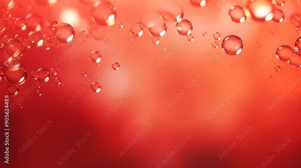 Poster red water bubble background creating a vibrant, dynamic visual effect