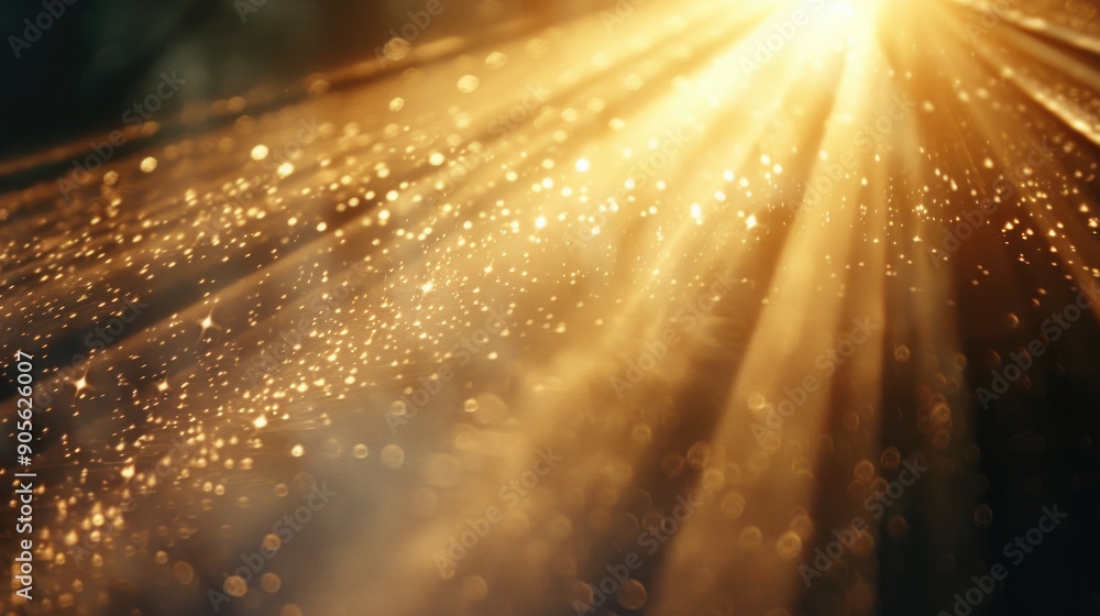 Poster a bright yellow sun is shining through a window, casting a warm glow on the room. the light is refle