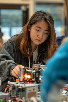 High School Students Collaborate on Interdisciplinary Robotics and Biology Project