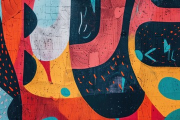 A colorful abstract painting with a lot of dots and lines. The painting is full of bright colors and has a lot of texture