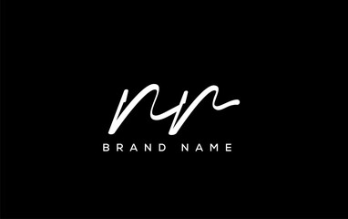 NR letter beauty handwriting vector logo.
