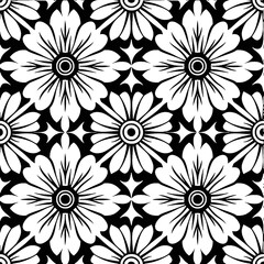 Black and White Floral Pattern