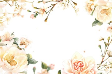A white background with a flowery border. The flowers are pink and white. The image has a serene and peaceful mood