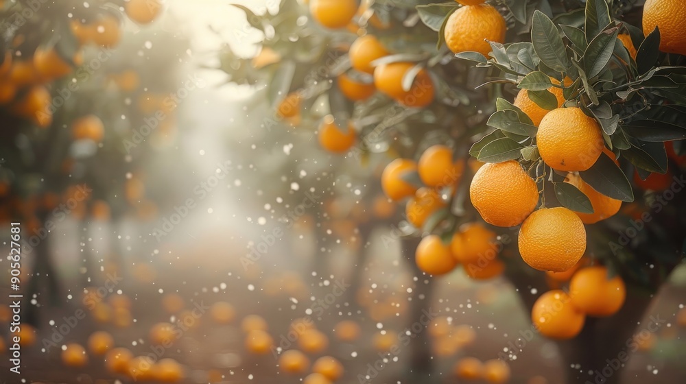 Sticker Citrus Orchard on a Sunny Day