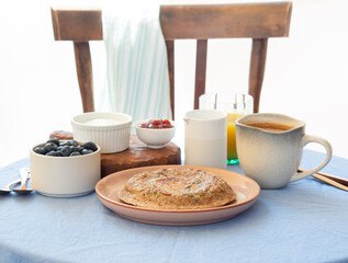 Homemade protein keto bread for breakfast