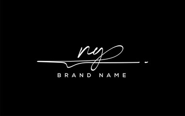 NY letter beauty handwriting vector logo.