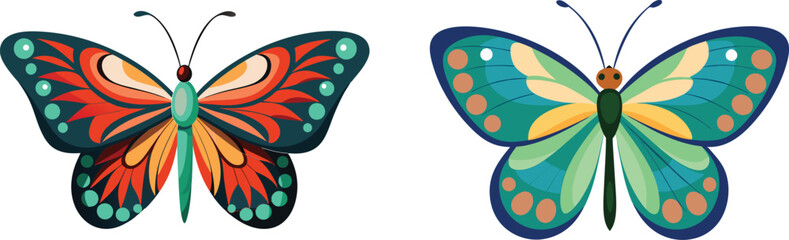  beautiful butterfly vector illustration