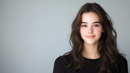 Obraz premium A realistic portrait with detailed digital enhancements and color corrections, captured in a professional studio.