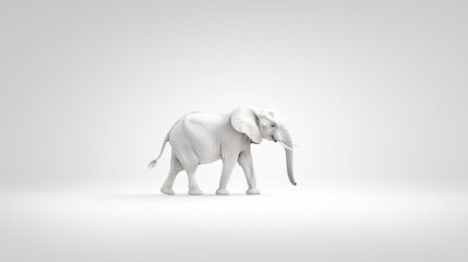 White elephant isolated on white background.