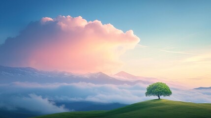 Obraz premium Silhouette of a bare tree against a vibrant orange and blue sky.