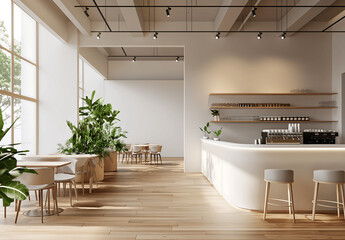 modern cafe bar interior 