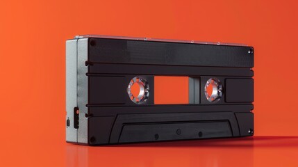 Fototapeta premium VHS video cassette with white box and clipping path