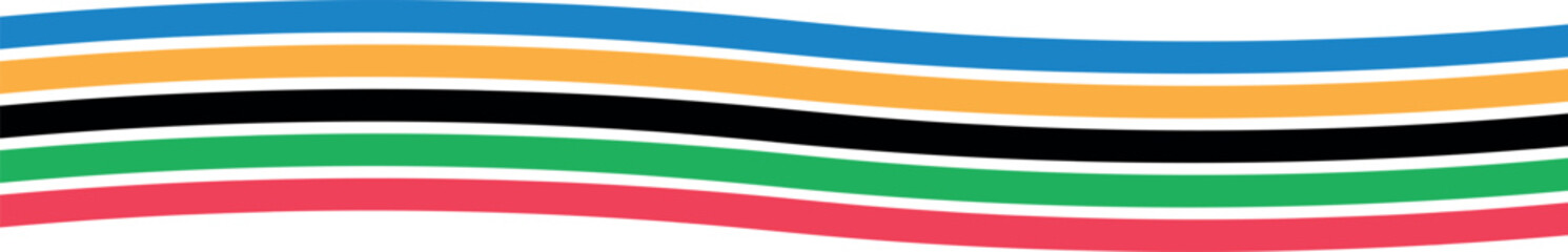 Multi-colored lines of the Olympic Games. Vector illustration isolated on transparent background.