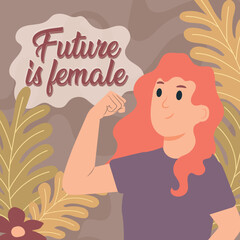 empowered woman character Vector