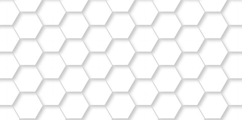 Abstract hexagonal futuristic geometric backdrop White background and embossed hexagon , honeycomb white hexagon concept design abstract technology background vector background, or wallpaper.