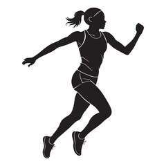 Track And Field silhouettes and icons. Black flat color simple elegant white background Track And Field sports vector and illustration.