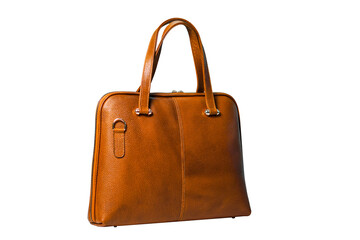 brown leather handbag