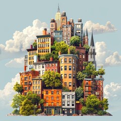 Cityscape Fantasy: A Verdant Urban Oasis