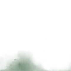 Watercolor background, soft green color. Illustration of a blurred spot of paints. Abstract art for banner, greeting card, label, wedding invitation, posters. Drawing on canvas. Painted template