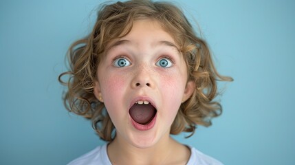 Teenage girl is surprised and expects a surprise