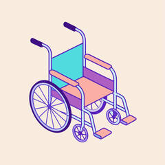 Wheelchair isometric vector icon illustration (6)