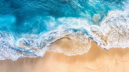 Fotobehang aerial view of shores beach and the sea © Cedric