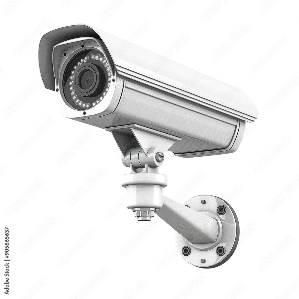 Poster a modern security camera mounted on a wall, designed to enhance surveillance and monitor activities 