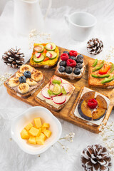 Fruit vegetable sandwiches delicious breakfast snack