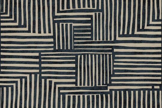 Abstract seamless pattern with stripes forming squares is repeating on a textured background