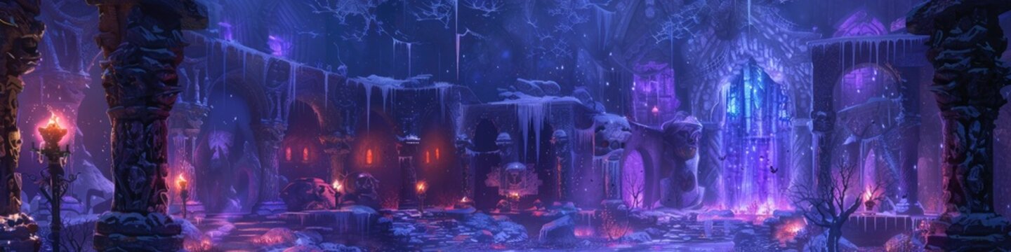 Sorceress s Enchanted Lair with Skeletons and Elixir