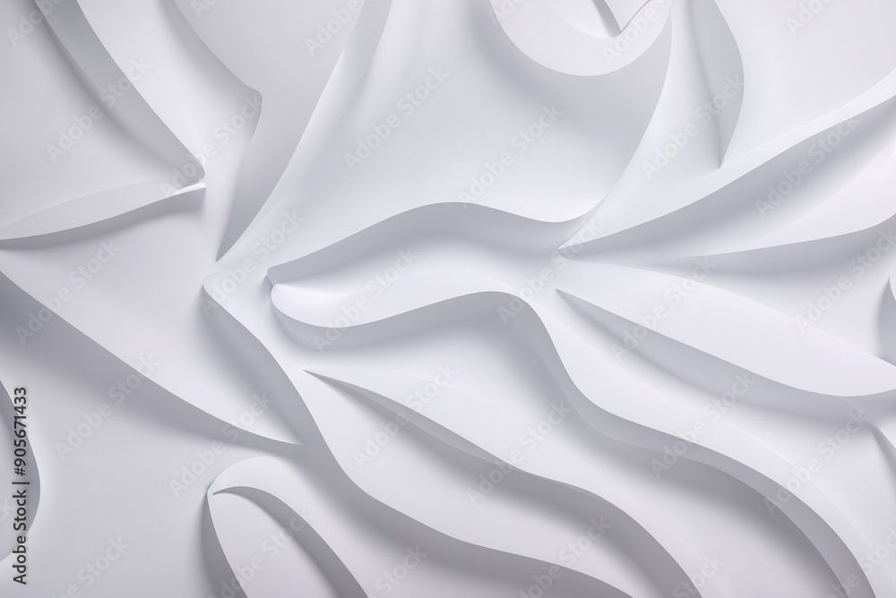Aufkleber abstract geometric texture with intersecting white waves and curved shapes. white background of geom