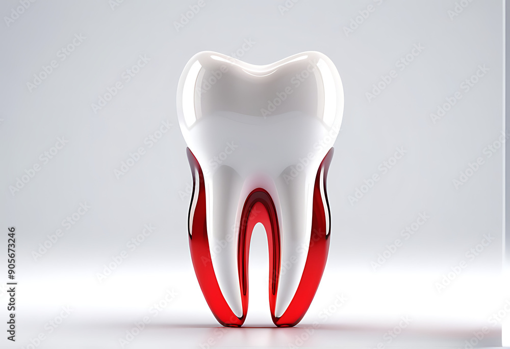 Poster tooth isolated white background