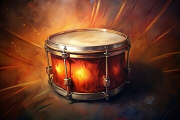 Fototapeta premium A glimmering drum under a cosmic sky