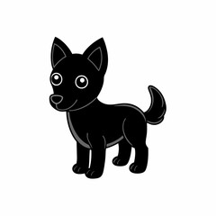 Full black Dog silhouette vector illustration