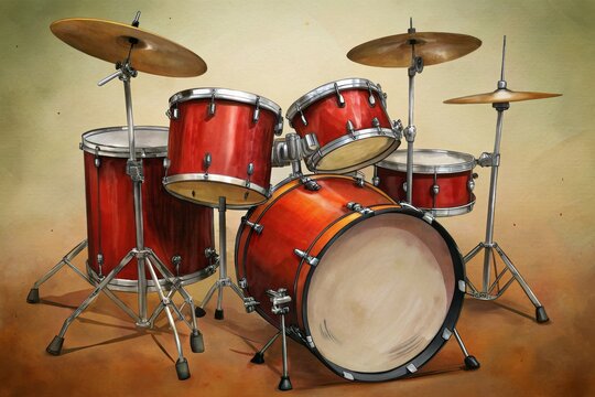 A vintage drum set ready for the next jam session