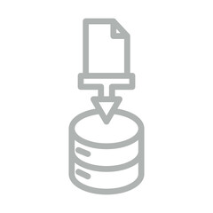 Data Collection Vector Line Grey Icon Design
