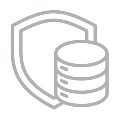 Data Protection Vector Line Grey Icon Design