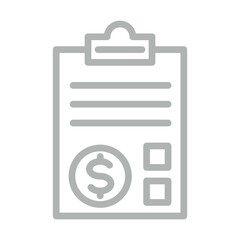Financial Information Vector Line Grey Icon Design
