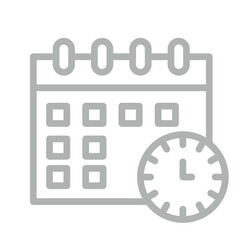 Time Management Vector Line Grey Icon Design