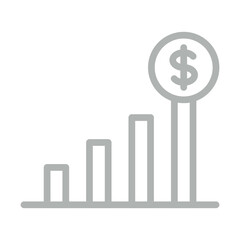 Profit Vector Line Grey Icon Design