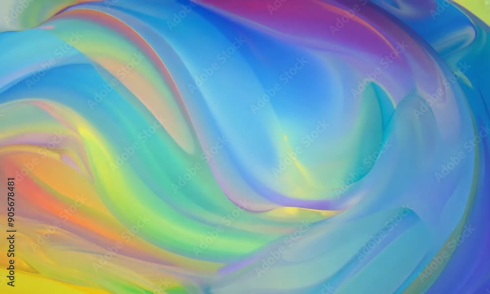 Poster a vibrant rainbow background with flowing waves of vibrant multi-colored hues. dynamic and fluid des