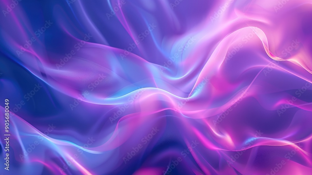 Poster blurry neon ultraviolet background with soft texture and abstract copy space