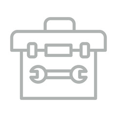 Toolboxes Vector Line Grey Icon Design