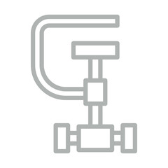 Clamp Vector Line Grey Icon Design