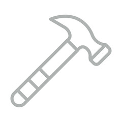 Hammer Vector Line Grey Icon Design