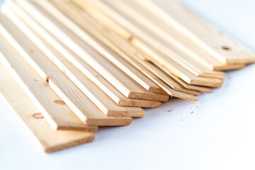 wooden planks on white background