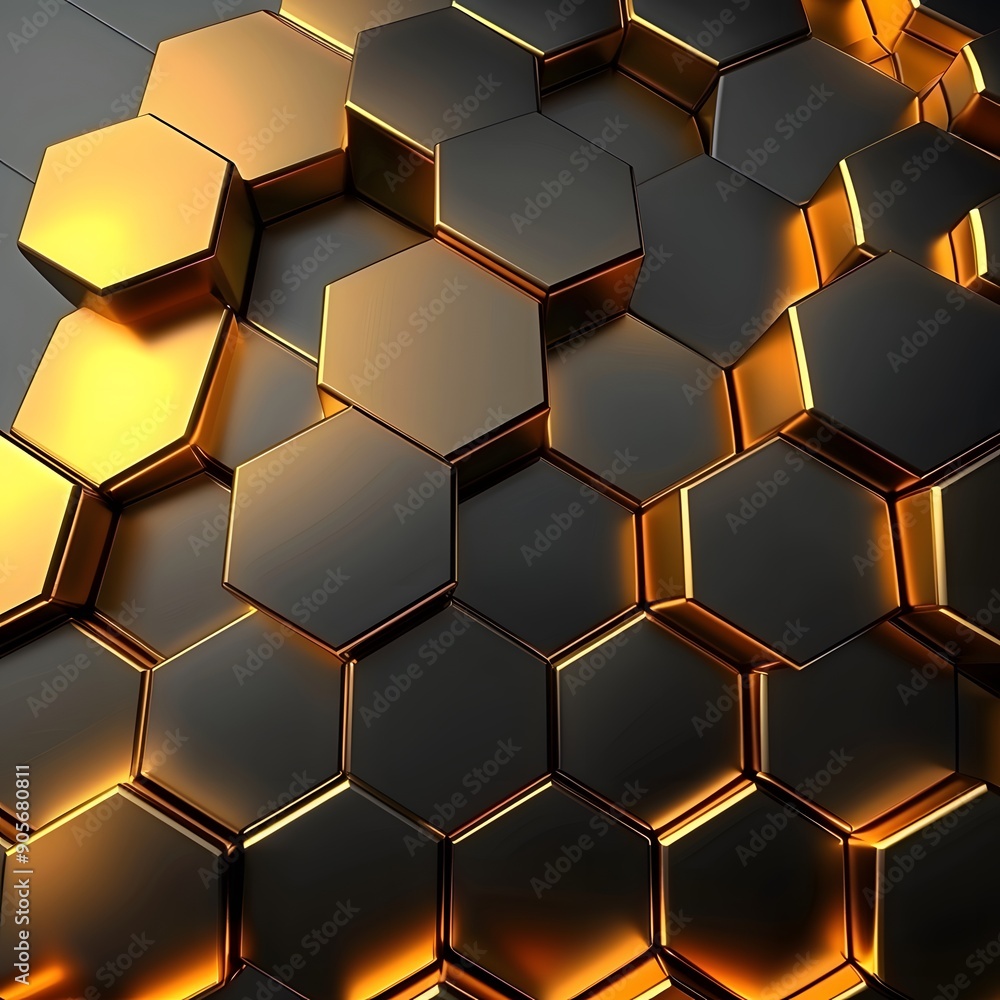 Poster honeycomb background design seamless pattern, generative ai