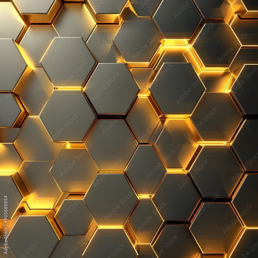 Poster honeycomb background design seamless pattern, generative ai